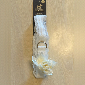 🐦‍⬛Host Pick🐦‍⬛Hotel Doggy White flower and lace collar